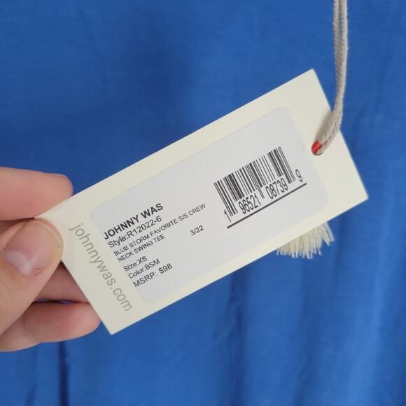 Johnny Was Blue Storm Favorite Short Sleeve Crewneck Tee Shirt XS - Picture 6 of 8